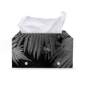 Black And White Fern Leaf Print Leather Tissue Box Cover