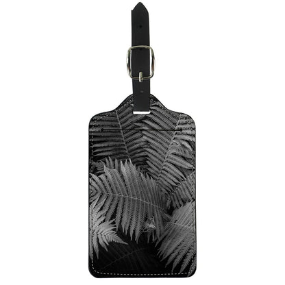 Black And White Fern Leaf Print Luggage Tag