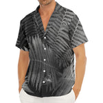 Black And White Fern Leaf Print Men's Deep V-Neck Shirt