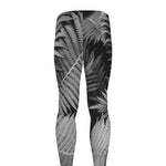 Black And White Fern Leaf Print Men's leggings