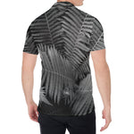 Black And White Fern Leaf Print Men's Shirt