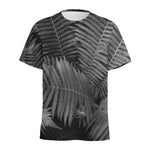 Black And White Fern Leaf Print Men's Sports T-Shirt