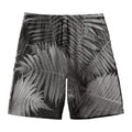 Black And White Fern Leaf Print Men's Swim Trunks