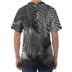 Black And White Fern Leaf Print Men's Velvet T-Shirt