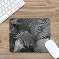 Black And White Fern Leaf Print Mouse Pad