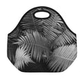 Black And White Fern Leaf Print Neoprene Lunch Bag
