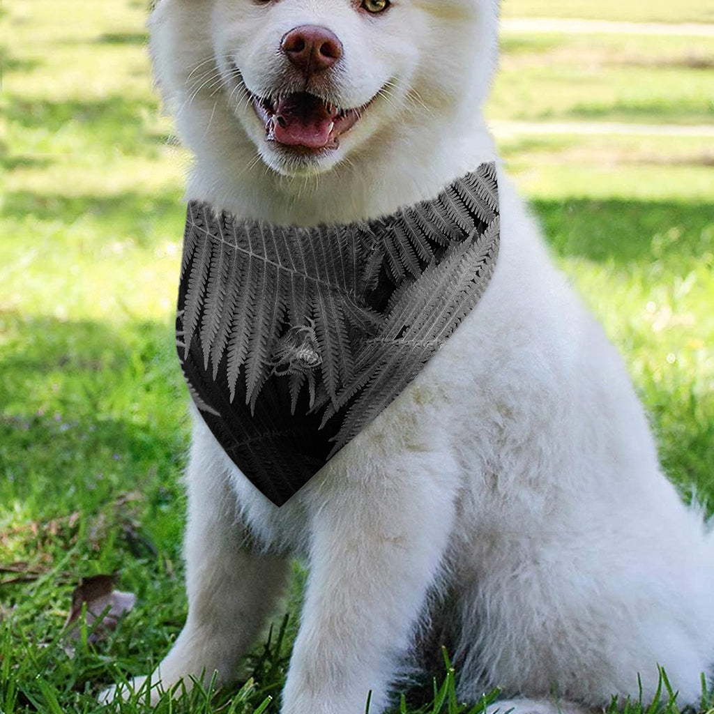 Black And White Fern Leaf Print Over The Collar Dog Bandana