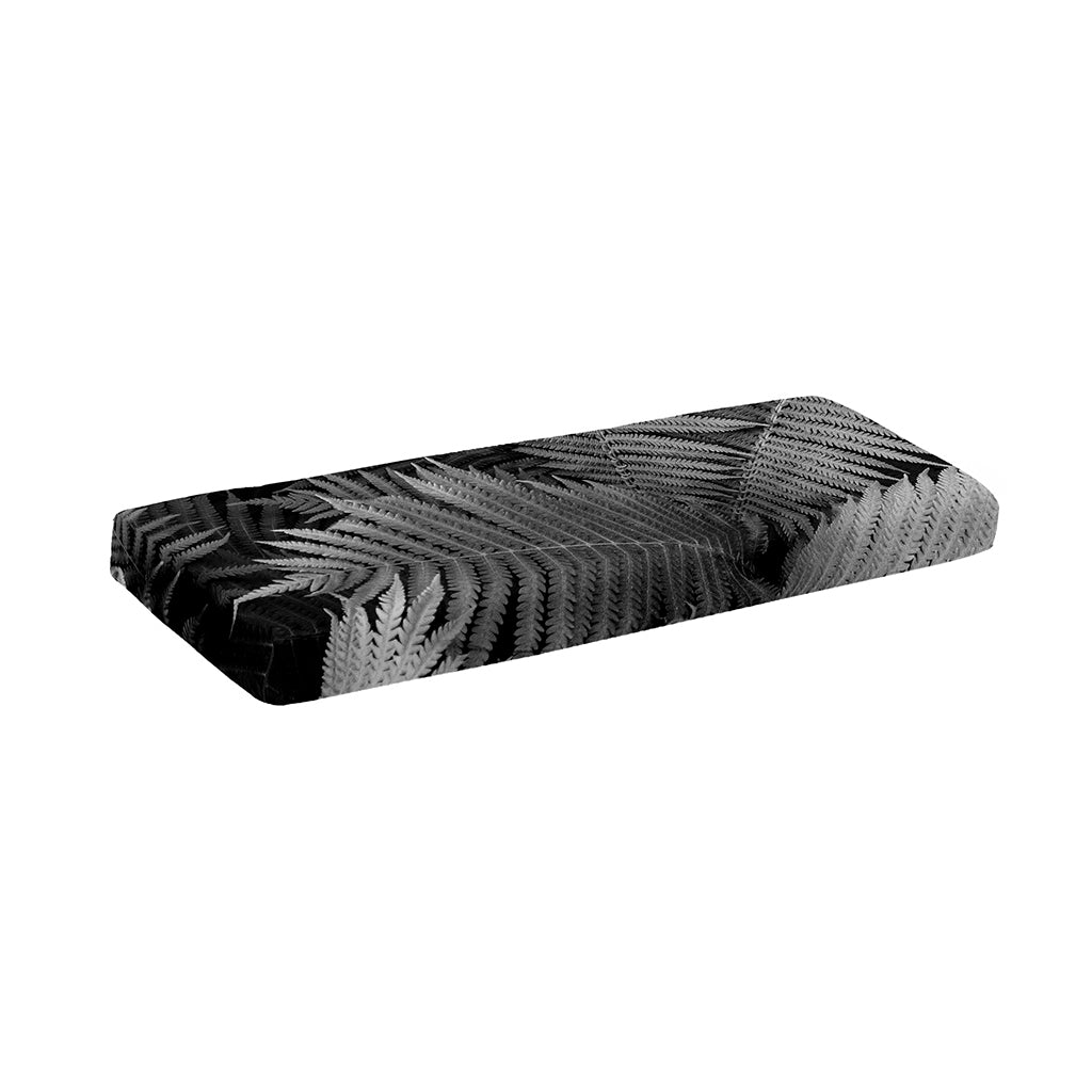Black And White Fern Leaf Print Piano Keyboard Cover