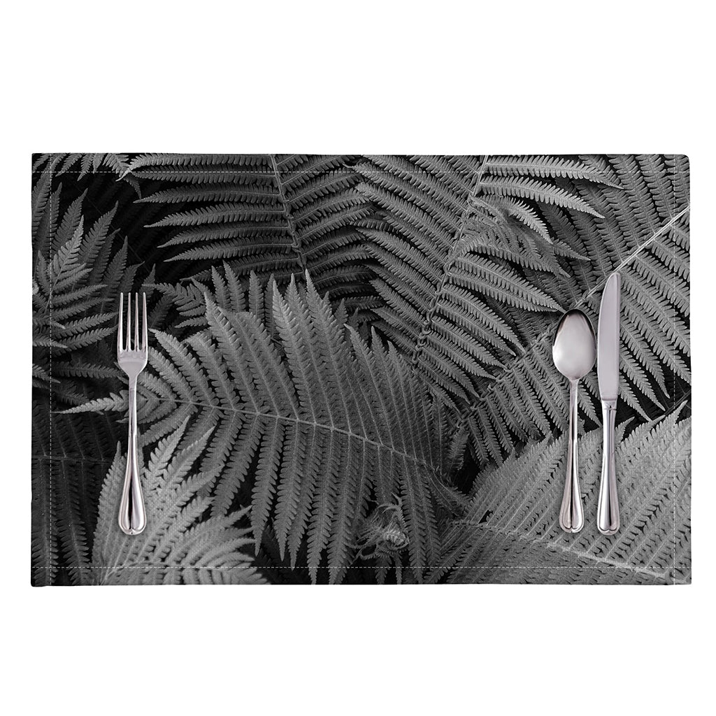 Black And White Fern Leaf Print Placemat