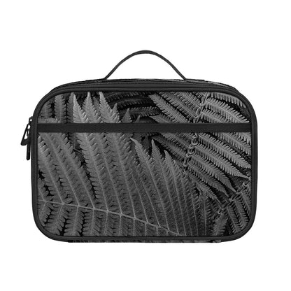 Black And White Fern Leaf Print Portable Lunch Bag