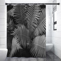 Black And White Fern Leaf Print Premium Shower Curtain