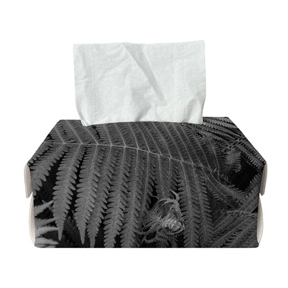 Black And White Fern Leaf Print Rectangle Tissue Box Cover