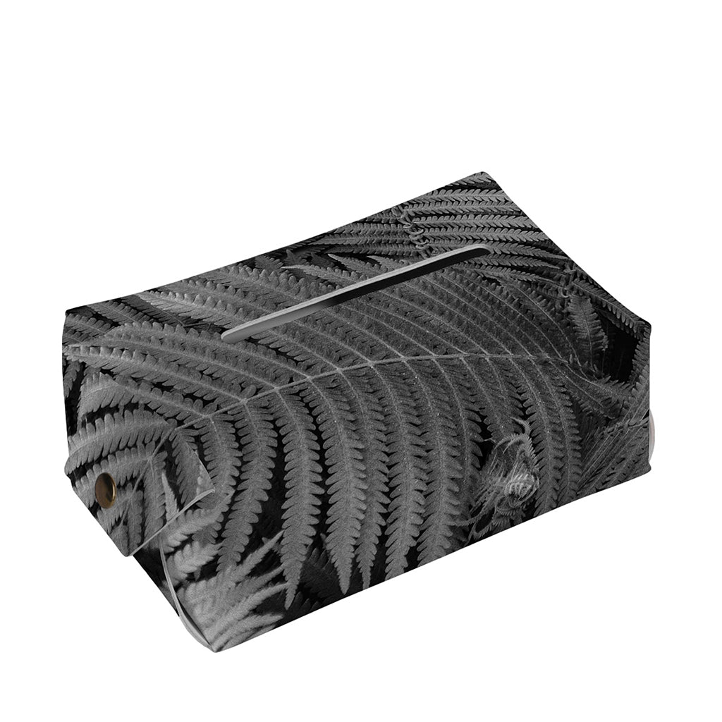 Black And White Fern Leaf Print Rectangle Tissue Box Cover