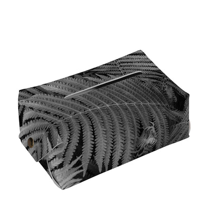 Black And White Fern Leaf Print Rectangle Tissue Box Cover