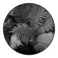 Black And White Fern Leaf Print Round Floor Mat