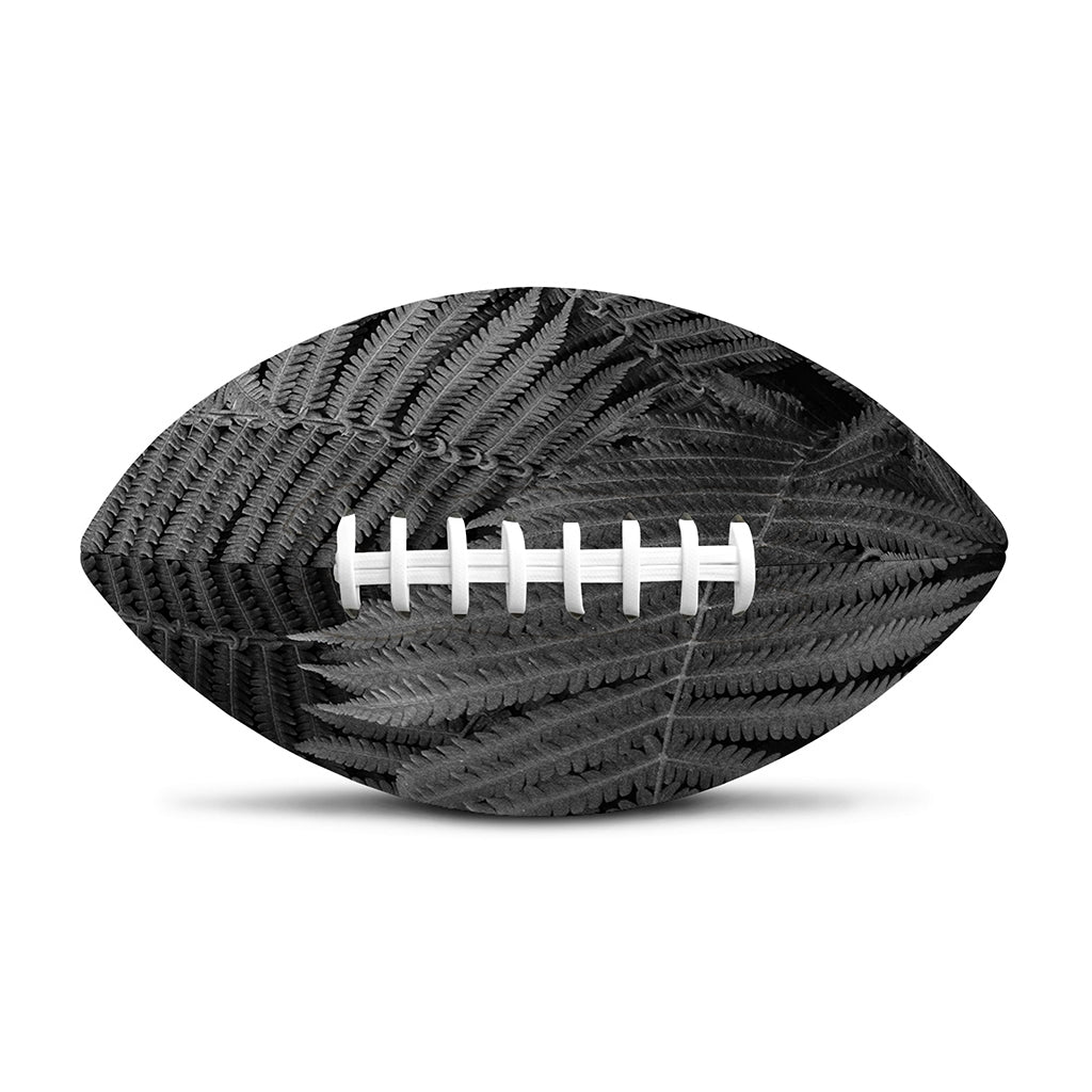 Black And White Fern Leaf Print Rugby Ball
