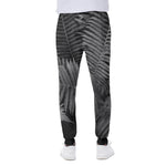 Black And White Fern Leaf Print Scuba Joggers