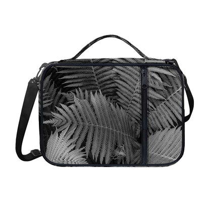 Black And White Fern Leaf Print Shoulder Strap Bible Bag