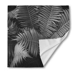 Black And White Fern Leaf Print Silk Bandana