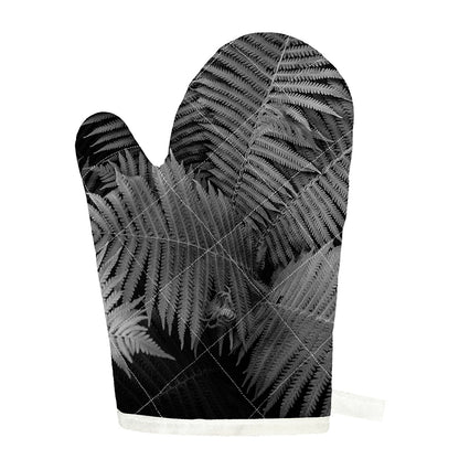 Black And White Fern Leaf Print Single Oven Mitt