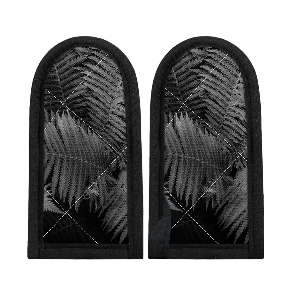 Black And White Fern Leaf Print Skillet Handle Cover