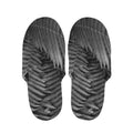 Black And White Fern Leaf Print Slippers