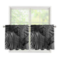 Black And White Fern Leaf Print Tier Curtains