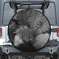 Black And White Fern Leaf Print Tire Cover