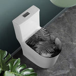 Black And White Fern Leaf Print Toilet Lid Cover