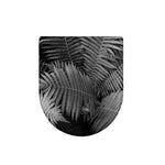 Black And White Fern Leaf Print Toilet Lid Cover