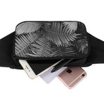 Black And White Fern Leaf Print Waist Bag