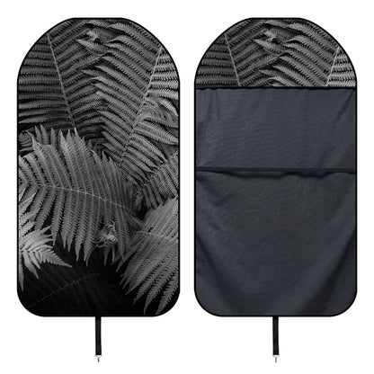 Black And White Fern Leaf Print Waterproof Car Seat Cover