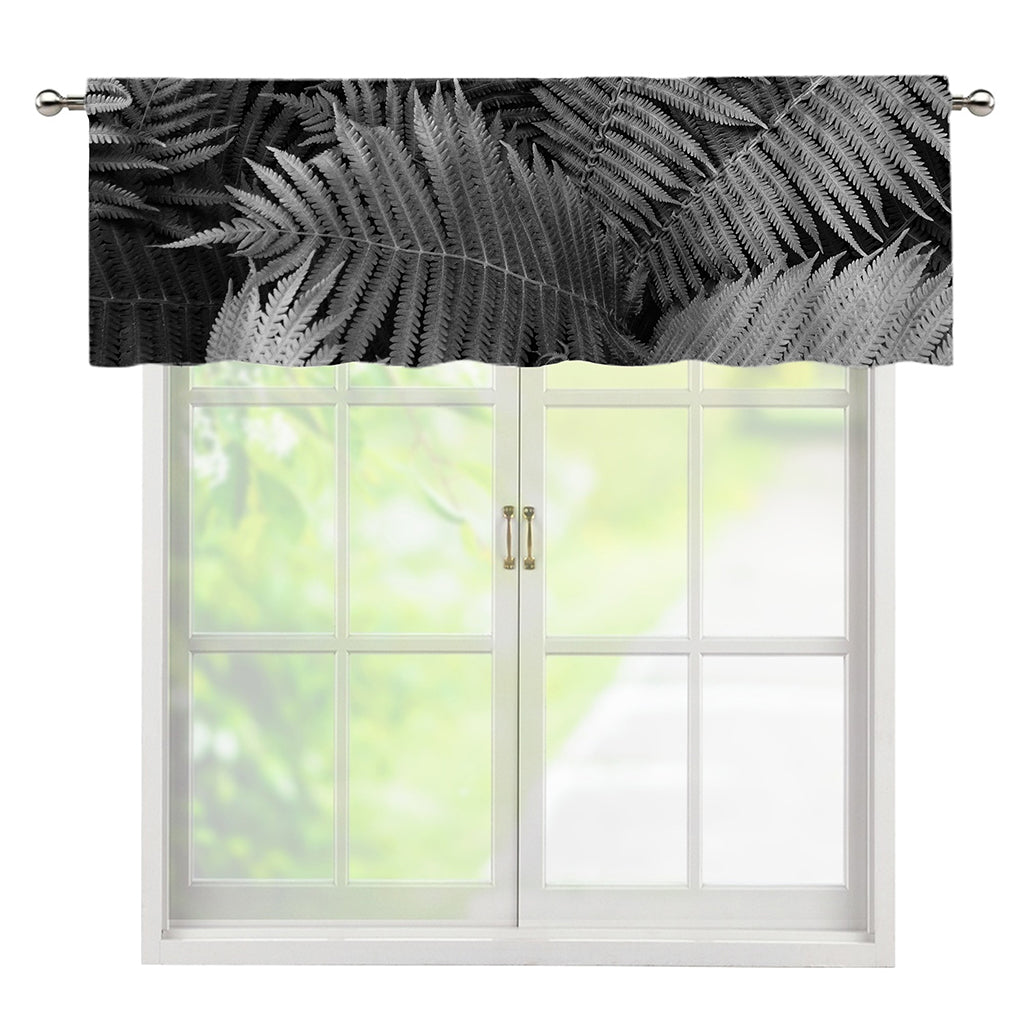 Black And White Fern Leaf Print Window Valance