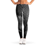 Black And White Fern Leaf Print Women's Leggings