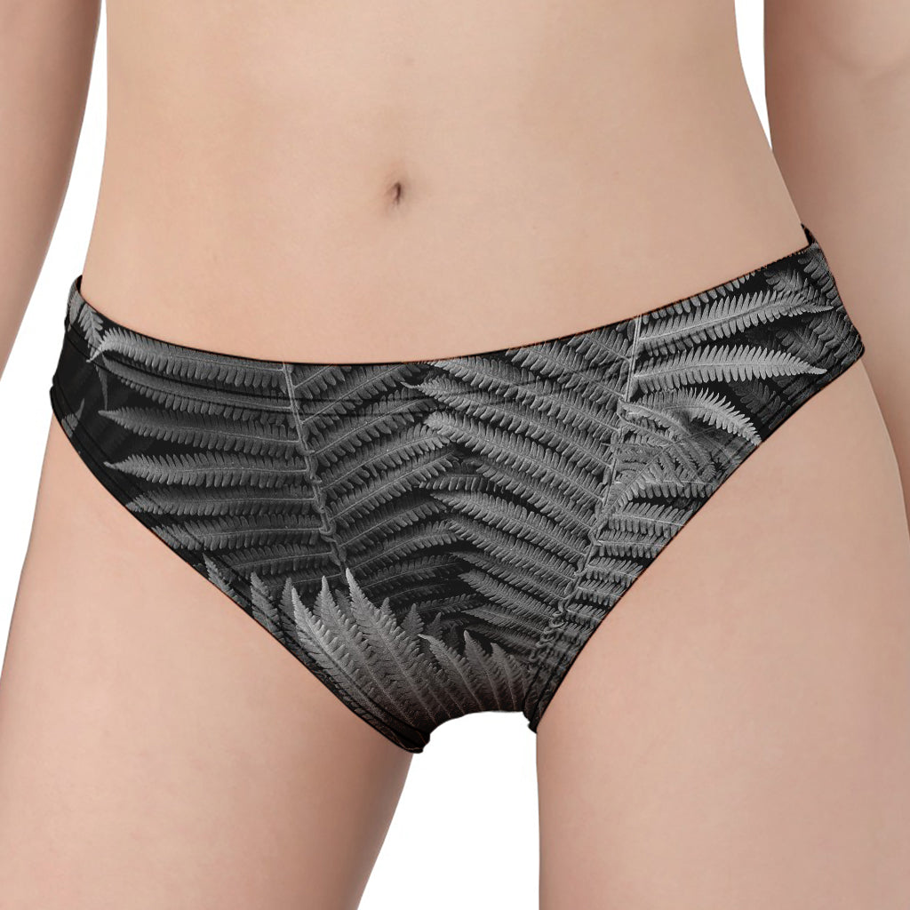 Black And White Fern Leaf Print Women's Panties