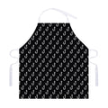 Black And White Fishing Hooks Print Adjustable Apron