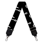Black And White Fishing Hooks Print Bag Strap