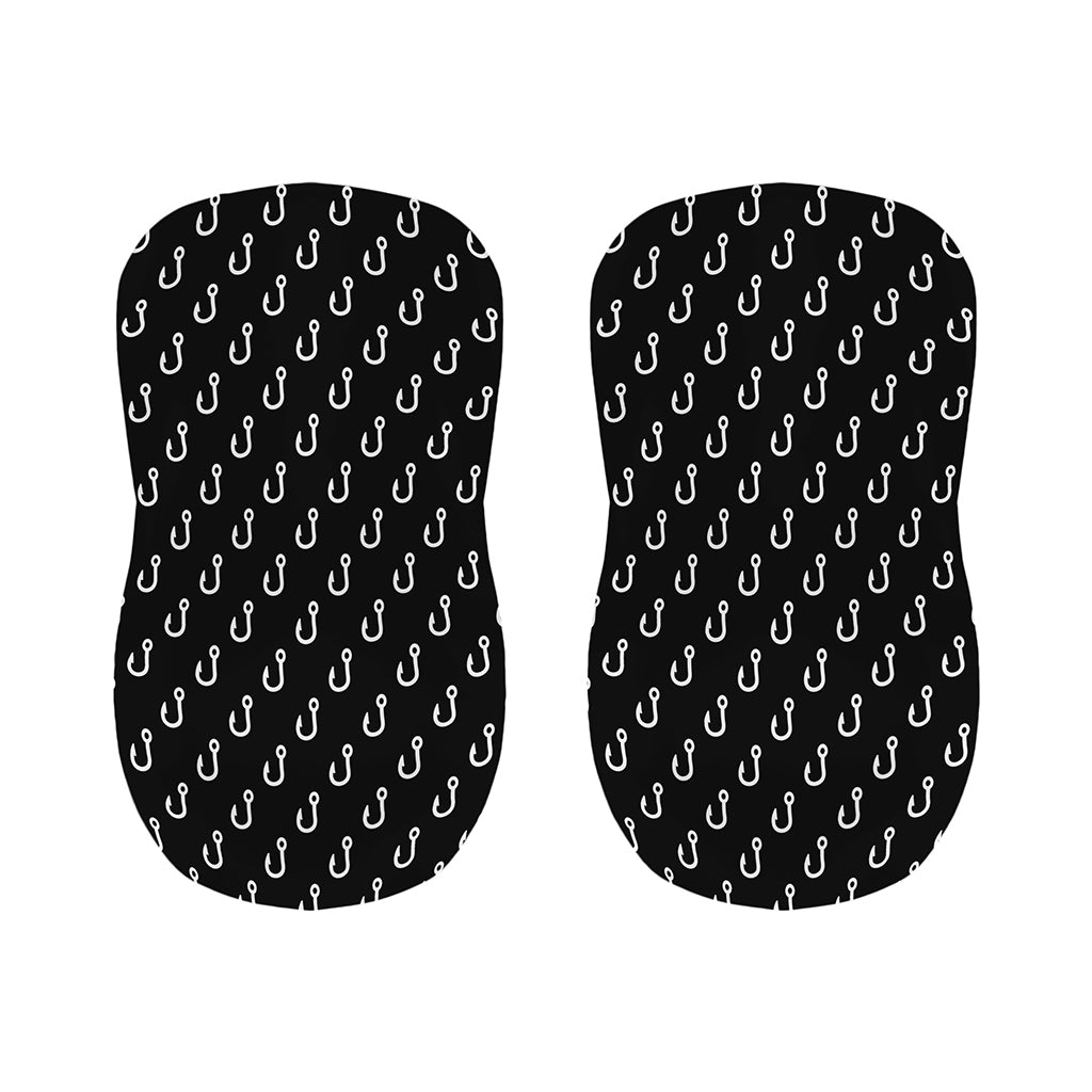 Black And White Fishing Hooks Print Bar Stool Covers