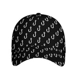 Black And White Fishing Hooks Print Baseball Cap