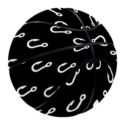 Black And White Fishing Hooks Print Basketball