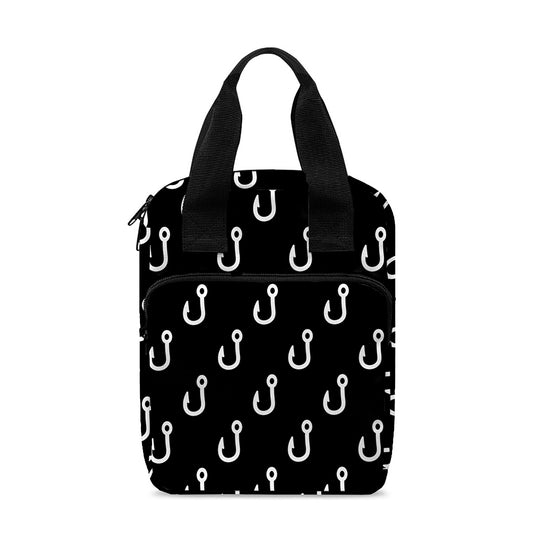 Black And White Fishing Hooks Print Bible Tote Bag