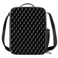 Black And White Fishing Hooks Print Crossbody Lunch Bag