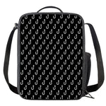 Black And White Fishing Hooks Print Crossbody Lunch Bag