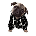 Black And White Fishing Hooks Print Dog Zip Up Hoodie