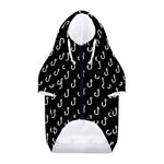 Black And White Fishing Hooks Print Dog Zip Up Hoodie