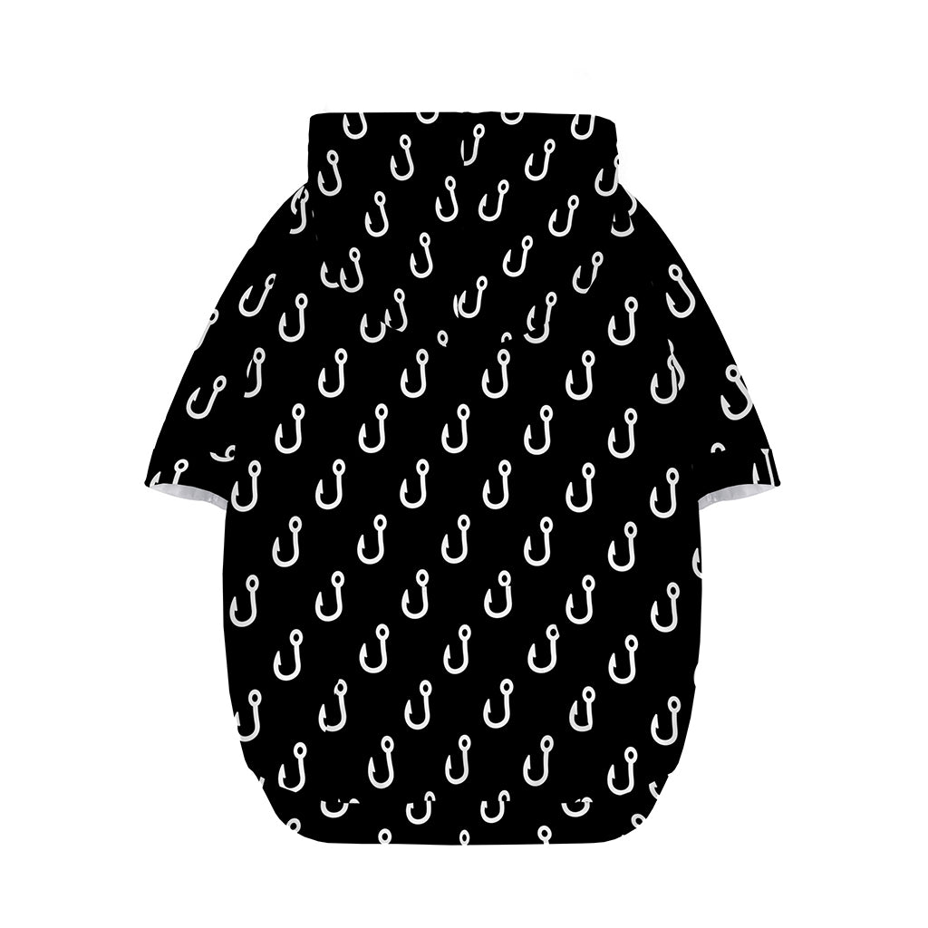 Black And White Fishing Hooks Print Dog Zip Up Hoodie