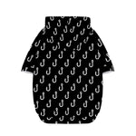 Black And White Fishing Hooks Print Dog Zip Up Hoodie