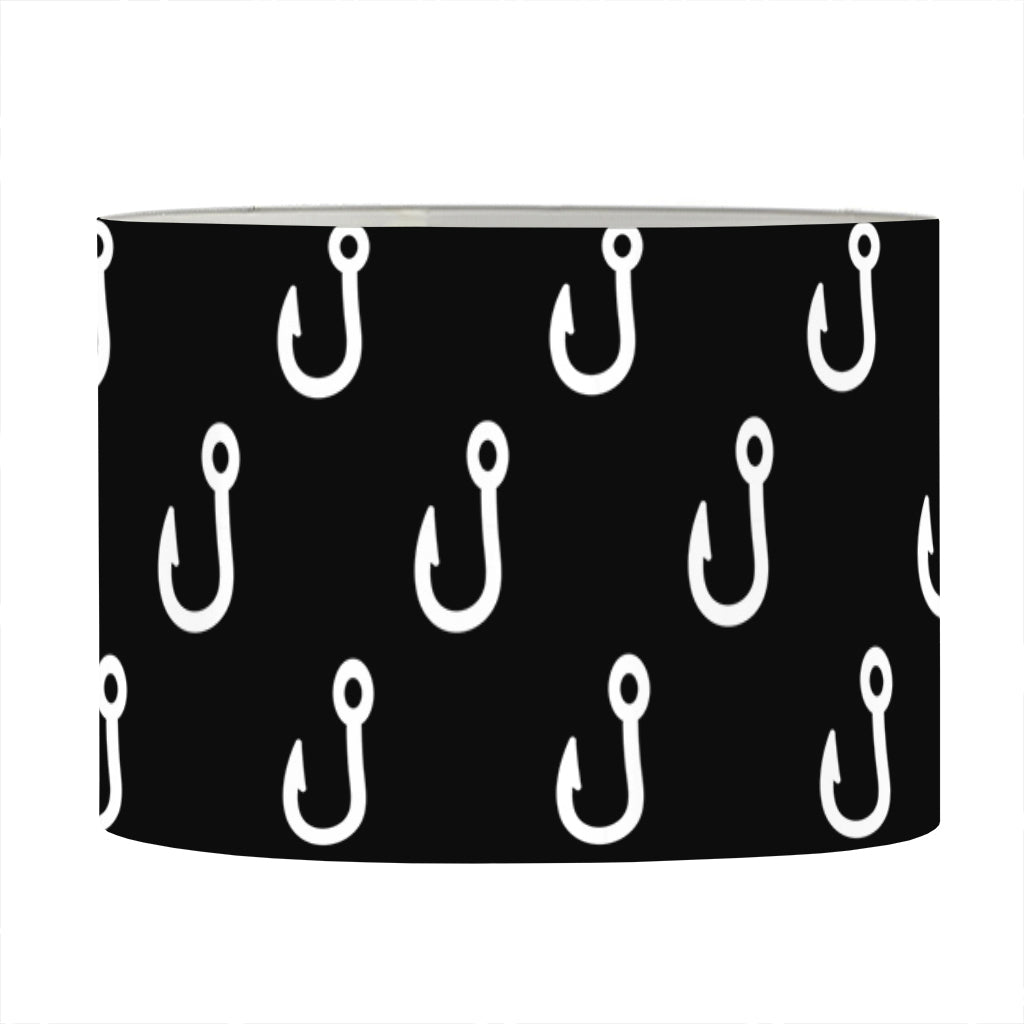 Black And White Fishing Hooks Print Drum Lamp Shade