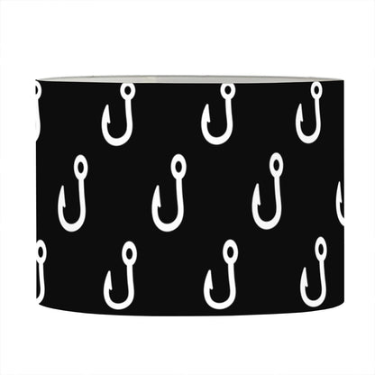 Black And White Fishing Hooks Print Drum Lamp Shade