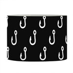 Black And White Fishing Hooks Print Drum Lamp Shade
